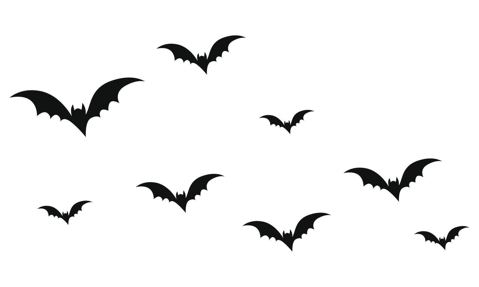 Bats silhouettes solated on a white background. Halloween traditional design element vector