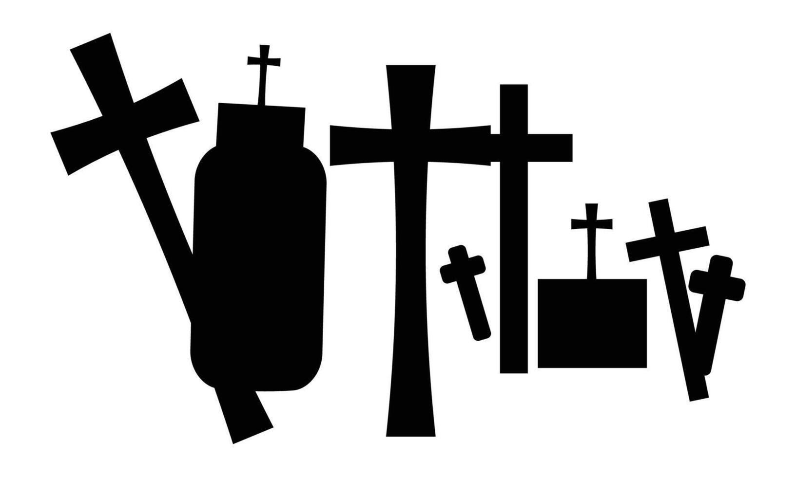 Spooky Halloween Tombstone Silhouette vector
