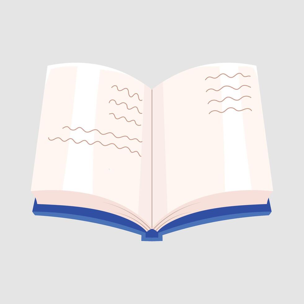 Open blank book illustration School supply Back to school vector