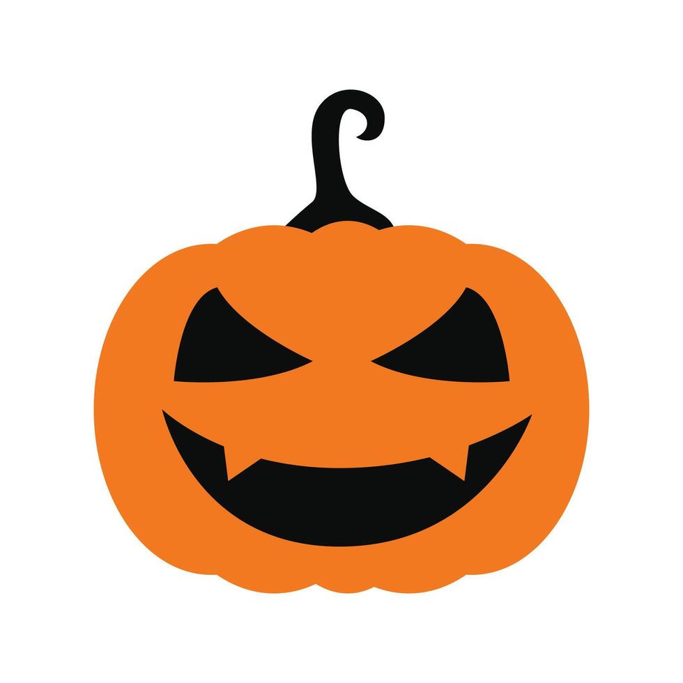 Classic halloween pumpkin with flat design on a white vector