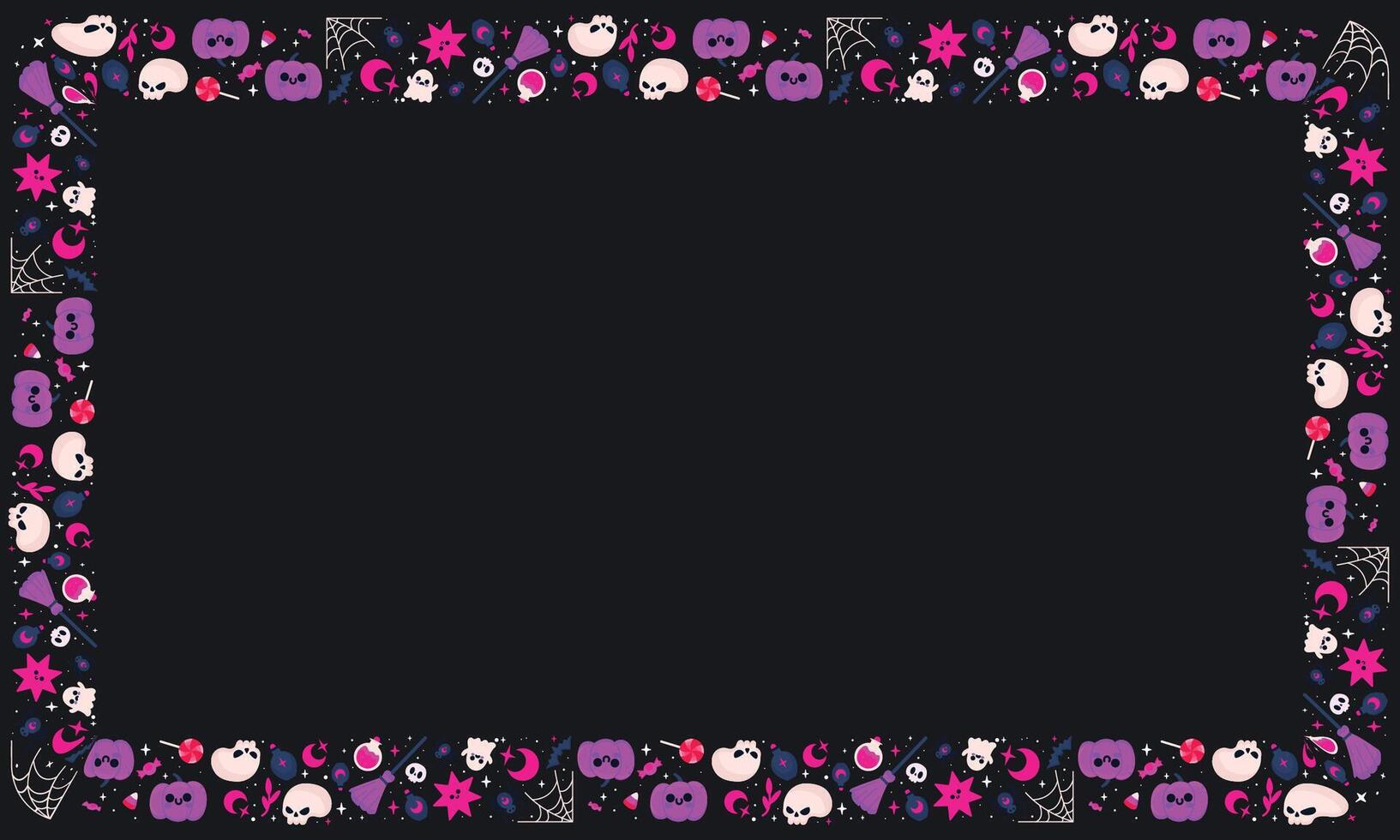 Hand drawn halloween frame template design vector