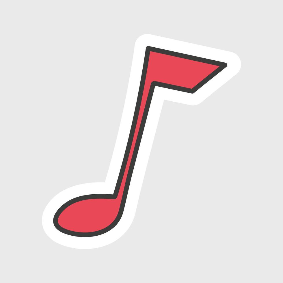 musical note sticker on gray background vector