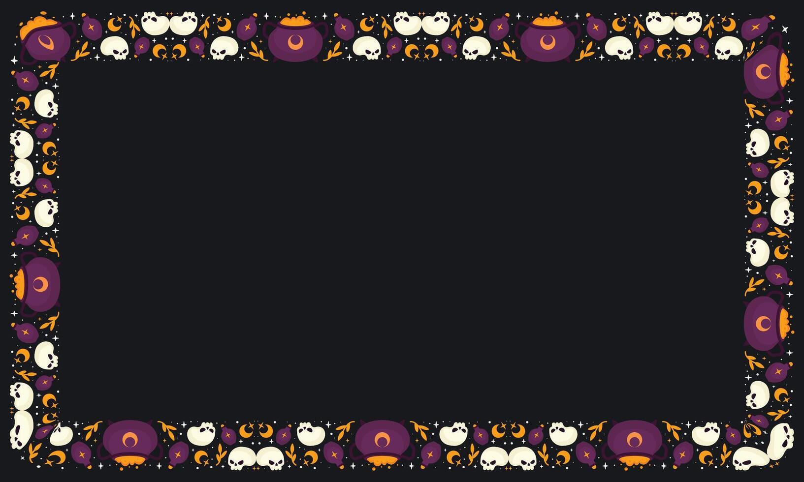 Hand drawn halloween frame template design vector