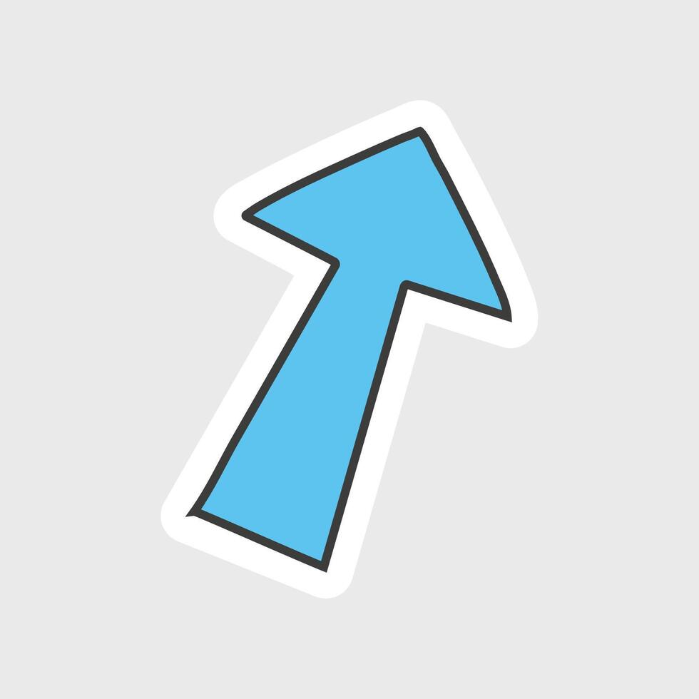 Modern arrow with flat design on gray background vector