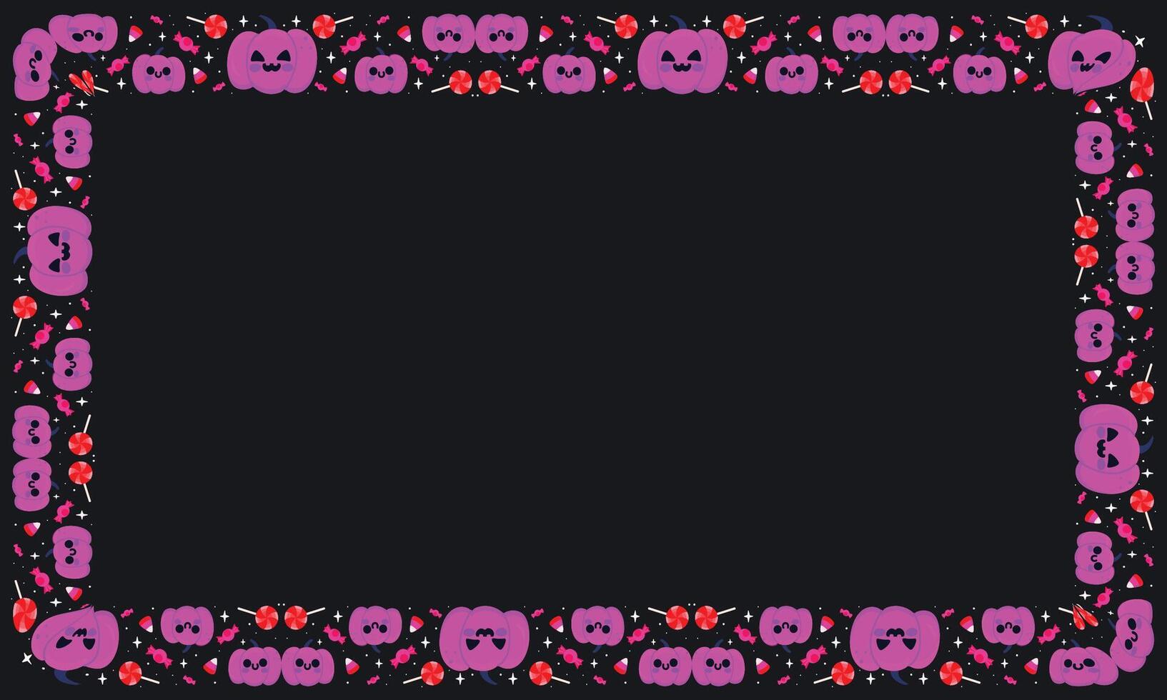 Hand drawn halloween frame template design vector