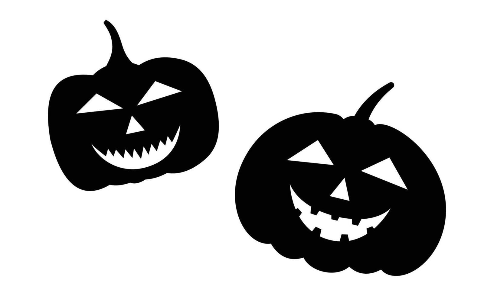 Hand drawn pumpkins silhouette collection illustration on white vector