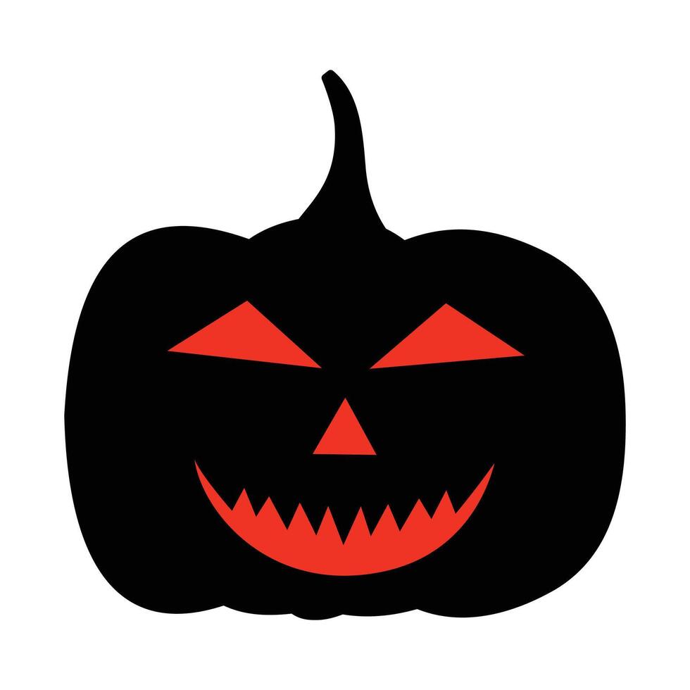 Hand drawn pumpkin silhouette illustration on white vector