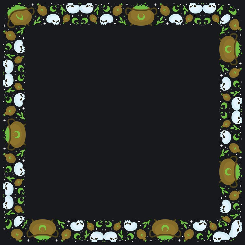 Hand drawn halloween frame template design vector
