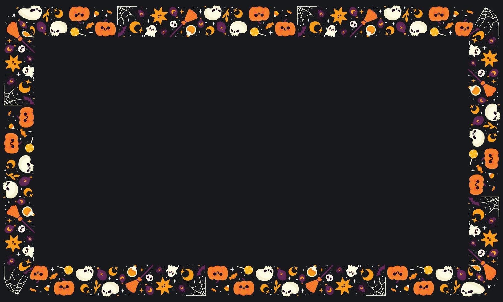 Hand drawn halloween frame template design vector