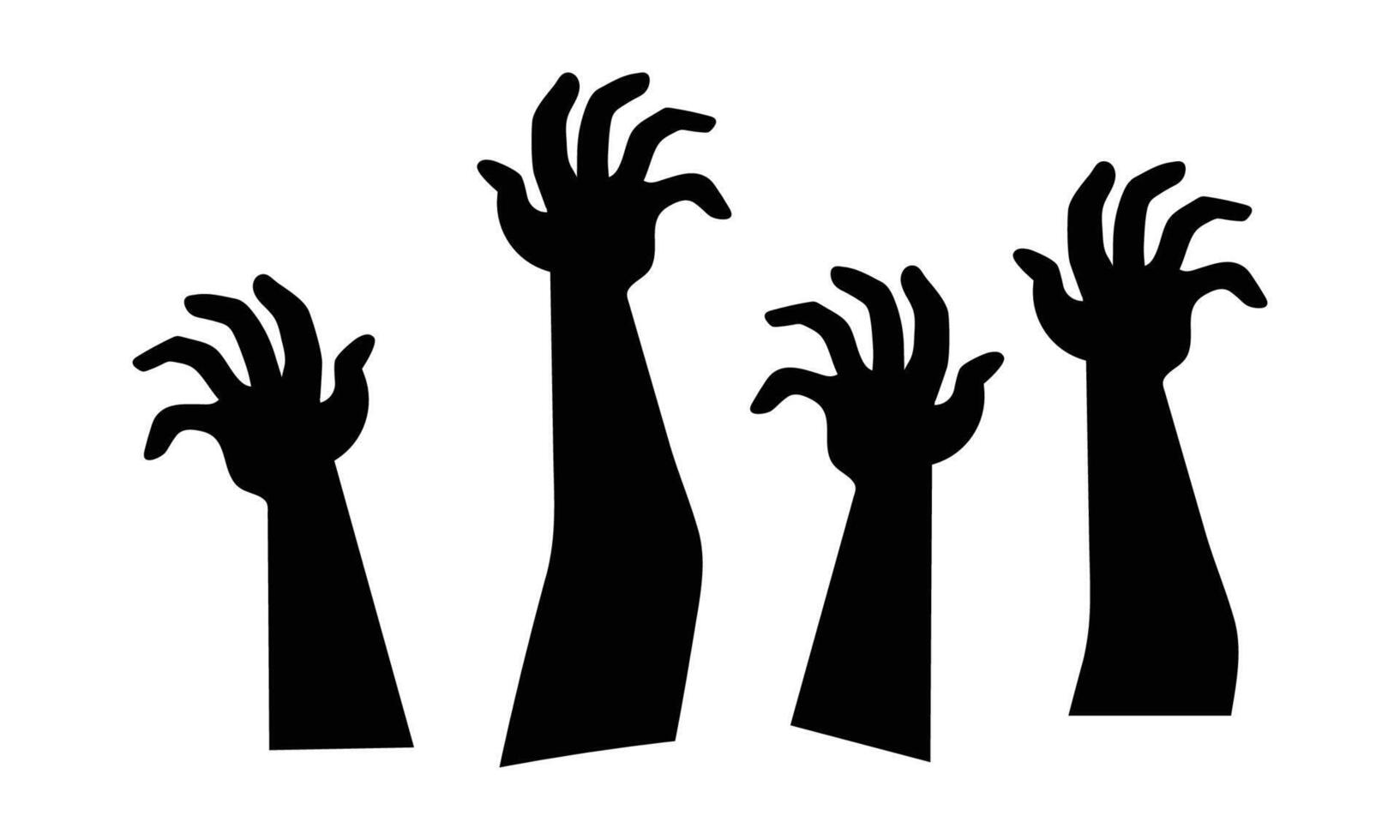 Zombie hand. Halloween theme concept collection on white vector