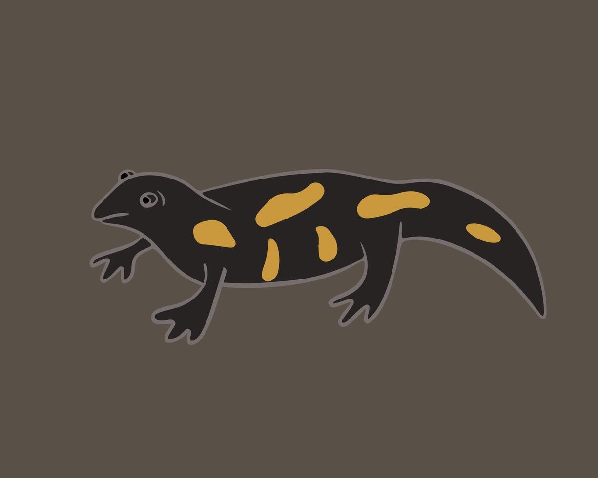Illustration of a salamander. Stylized drawing of a salamander. vector