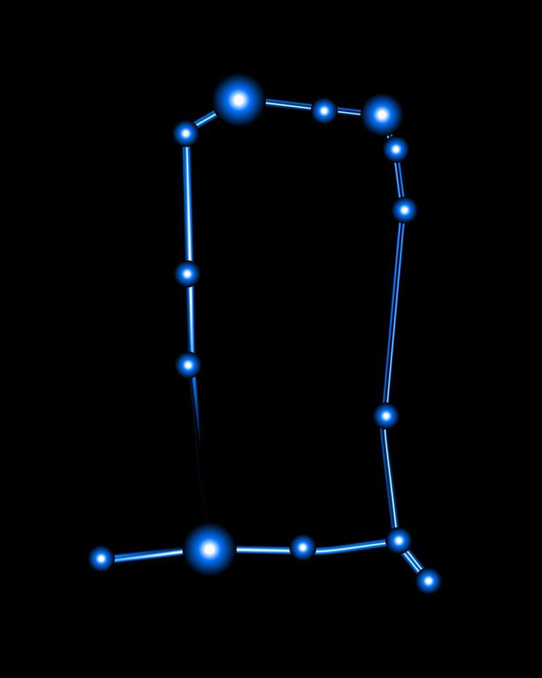 Illustration of Gemini constellation with neon effect. vector