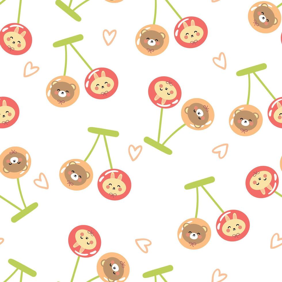 Seamless pattern with cute cartoon bears for fabric prints, textiles, gift wrapping paper. children's colorful , flat style vector