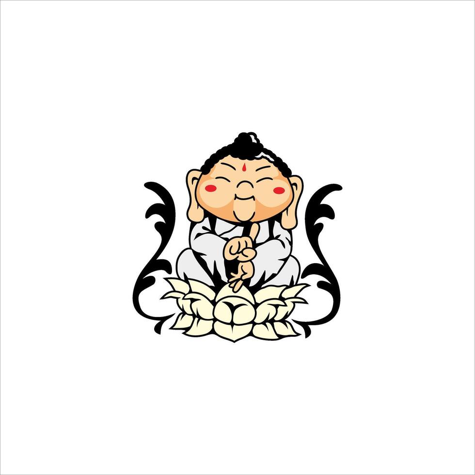 Cartoon little monk character vector