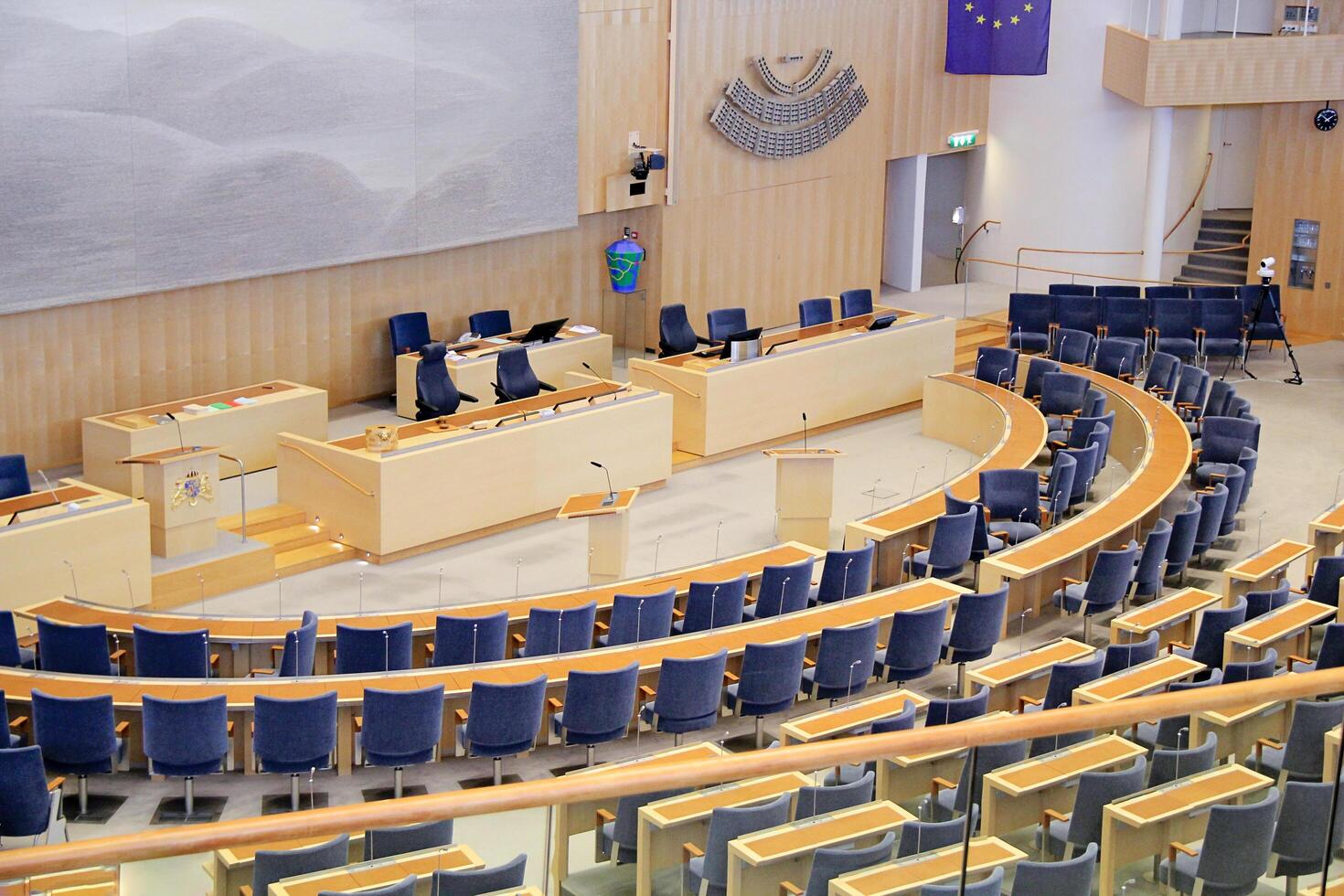 Stockholm, Sweden - 2018 09 30 - Stockholm Parliament Interior in Sweden photo