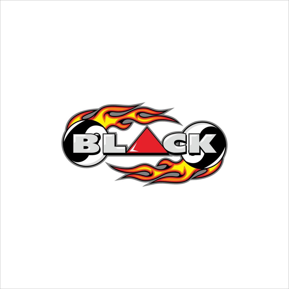 Sticker with black writing and fireball vector