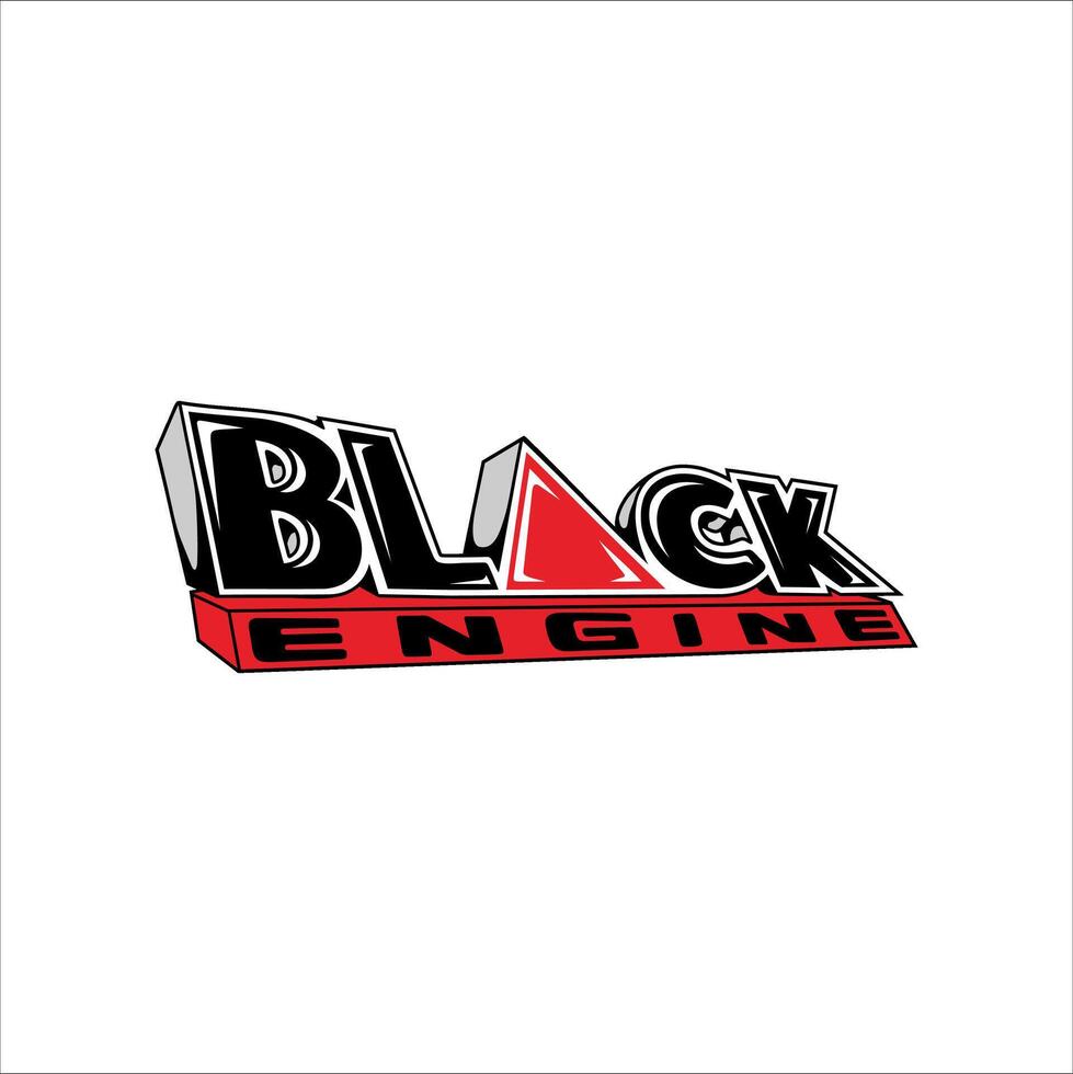 black engine writing in 3d style vector