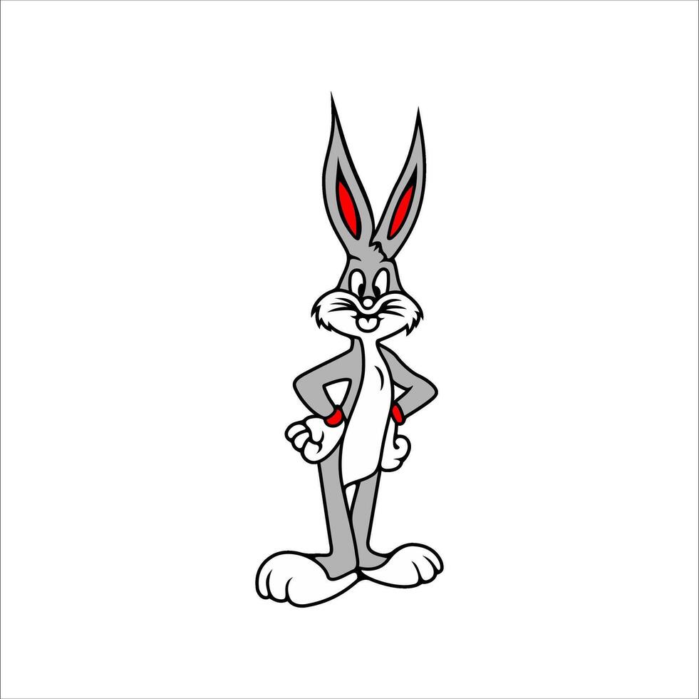 cartoon bugs bunny standing on his hind legs vector