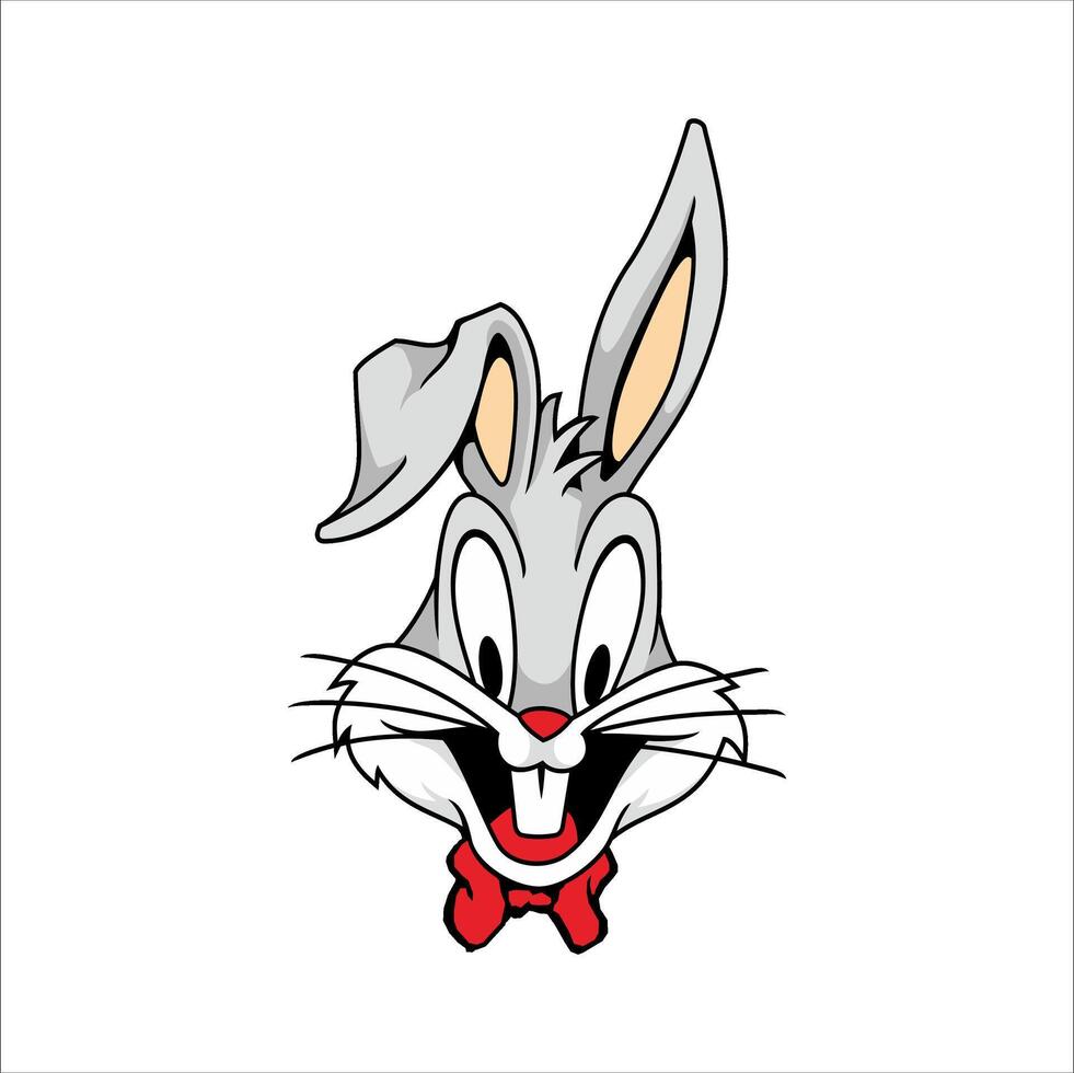 a cartoon rabbit with a red bow tie vector