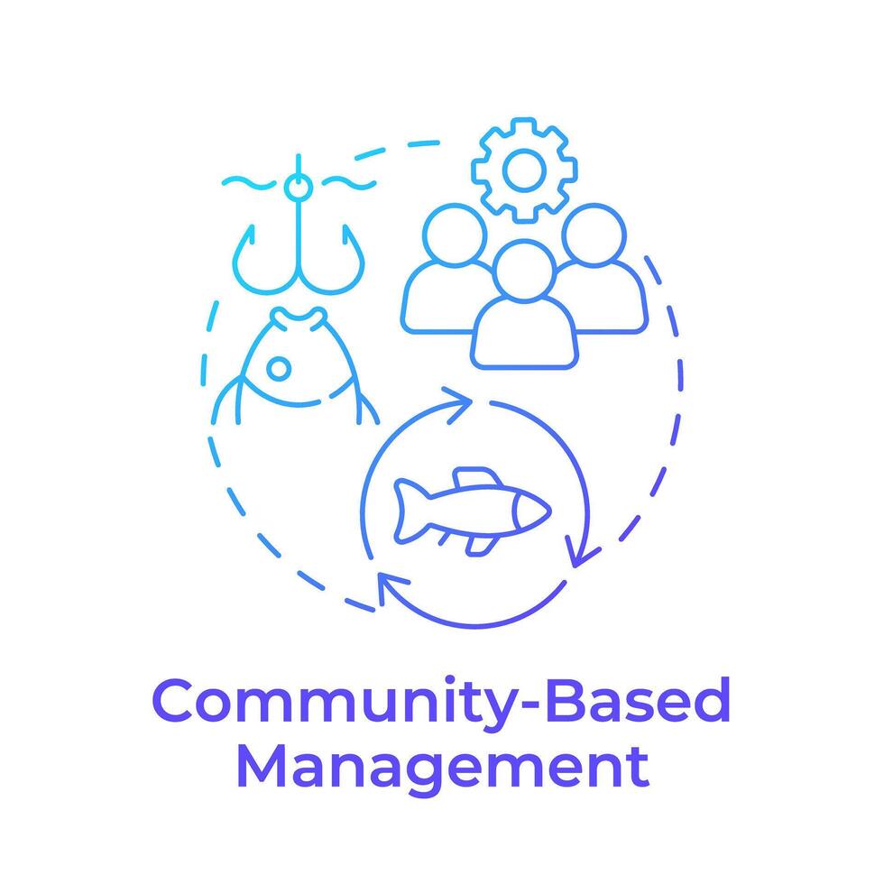 Community-based management blue gradient concept icon. Social organization, fisheries control. Round shape line illustration. Abstract idea. Graphic design. Easy to use in infographic, presentation vector