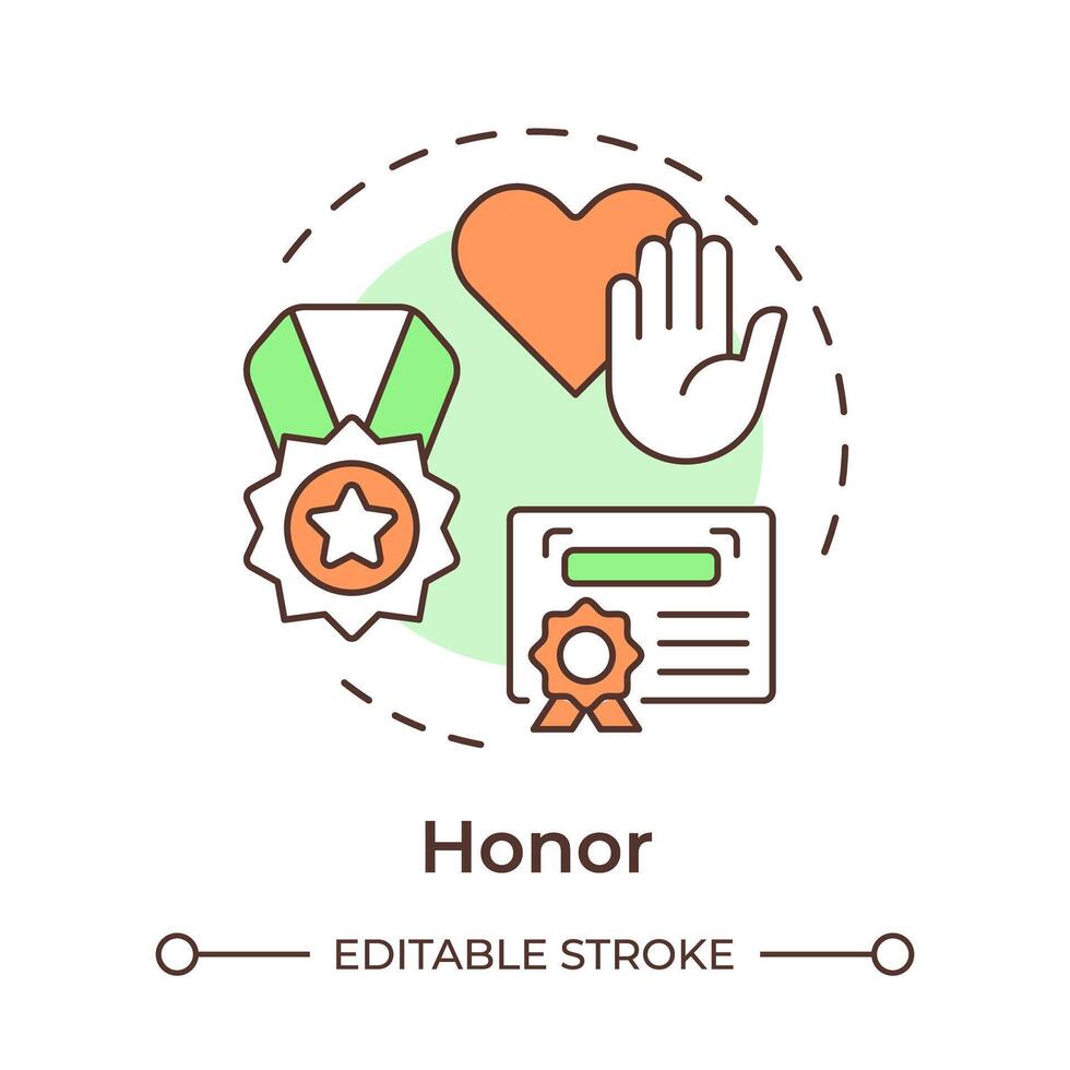 Soldiers honor multi color concept icon. Selfless military service. Allegiance philosophy. Round shape line illustration. Abstract idea. Graphic design. Easy to use in infographic, presentation vector