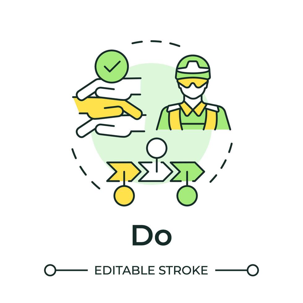 Do military philosophy multi color concept icon. Soldiers teamwork, collaboration. Round shape line illustration. Abstract idea. Graphic design. Easy to use in infographic, presentation vector