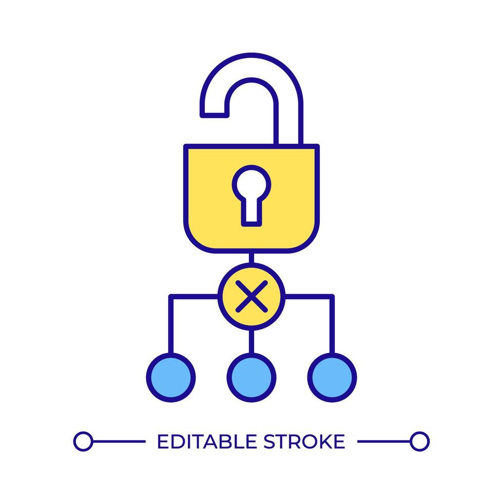 Software usage tracking RGB color icon. Access control, distribution monitoring. Service management, restriction. Isolated illustration. Simple filled line drawing. Editable stroke vector