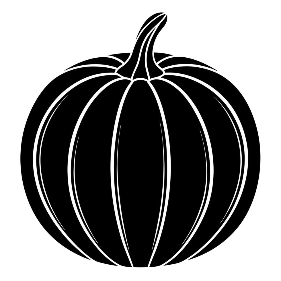 pumpkin black silhouette illustration vector