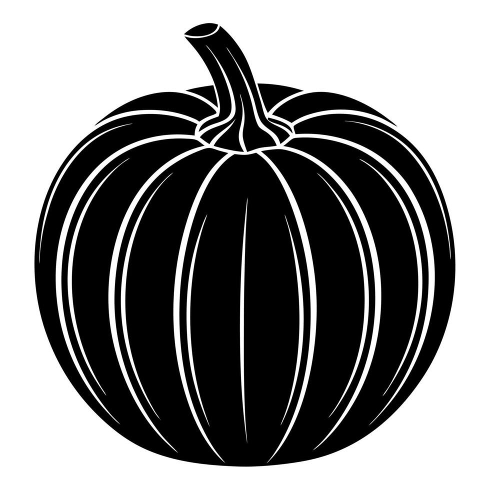 pumpkin black silhouette illustration vector
