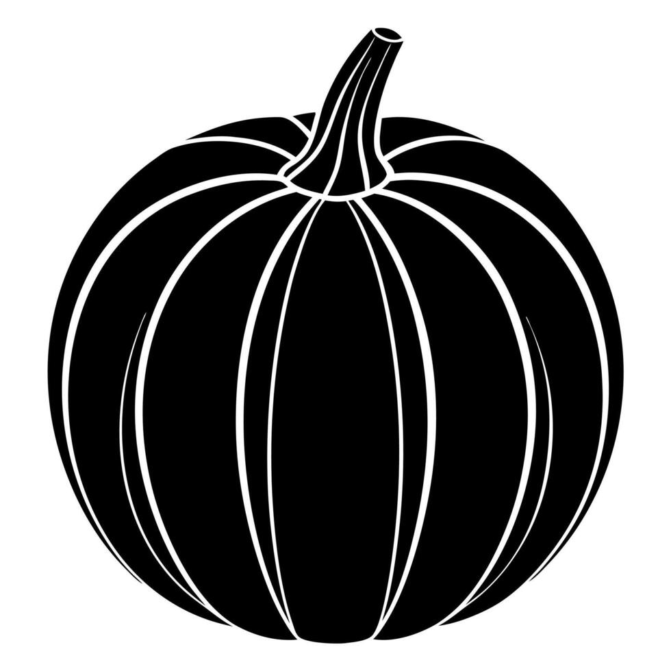 pumpkin black silhouette illustration vector