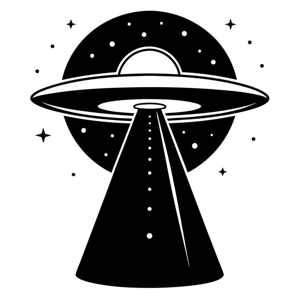 ufo black silhouette illustration vector