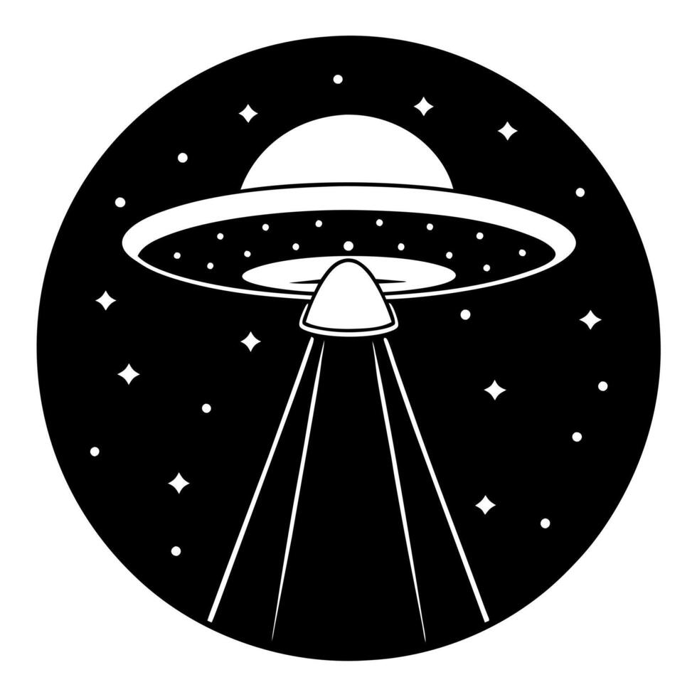 ufo black silhouette illustration vector
