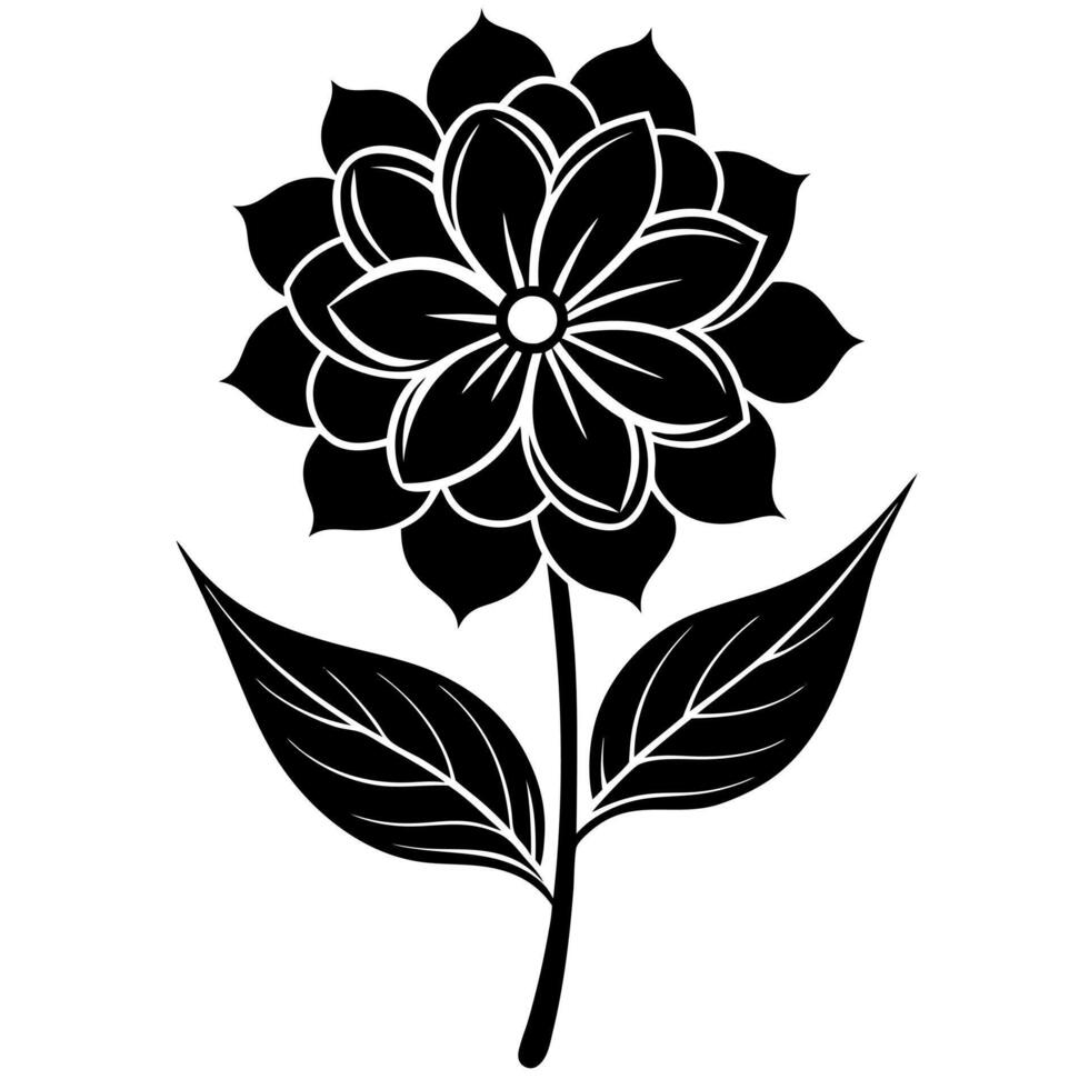lilac flower black silhouette illustration vector
