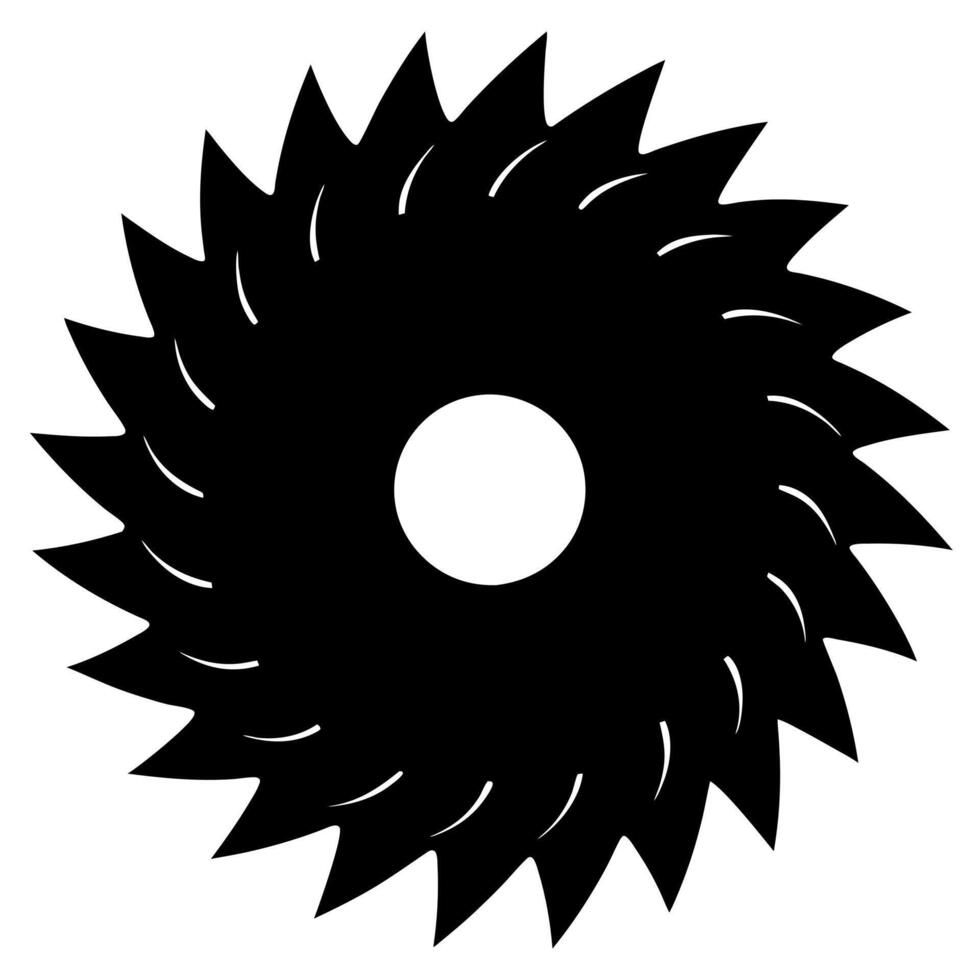 saw blade black silhouette illustration vector