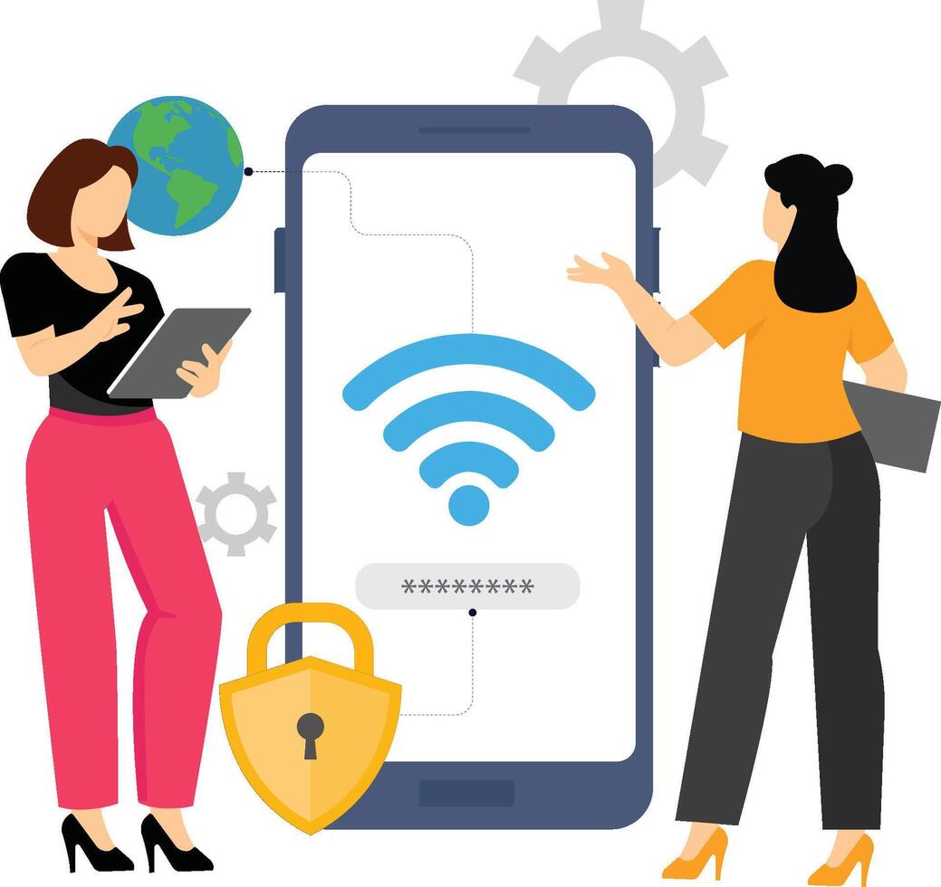 network securing illustration vector
