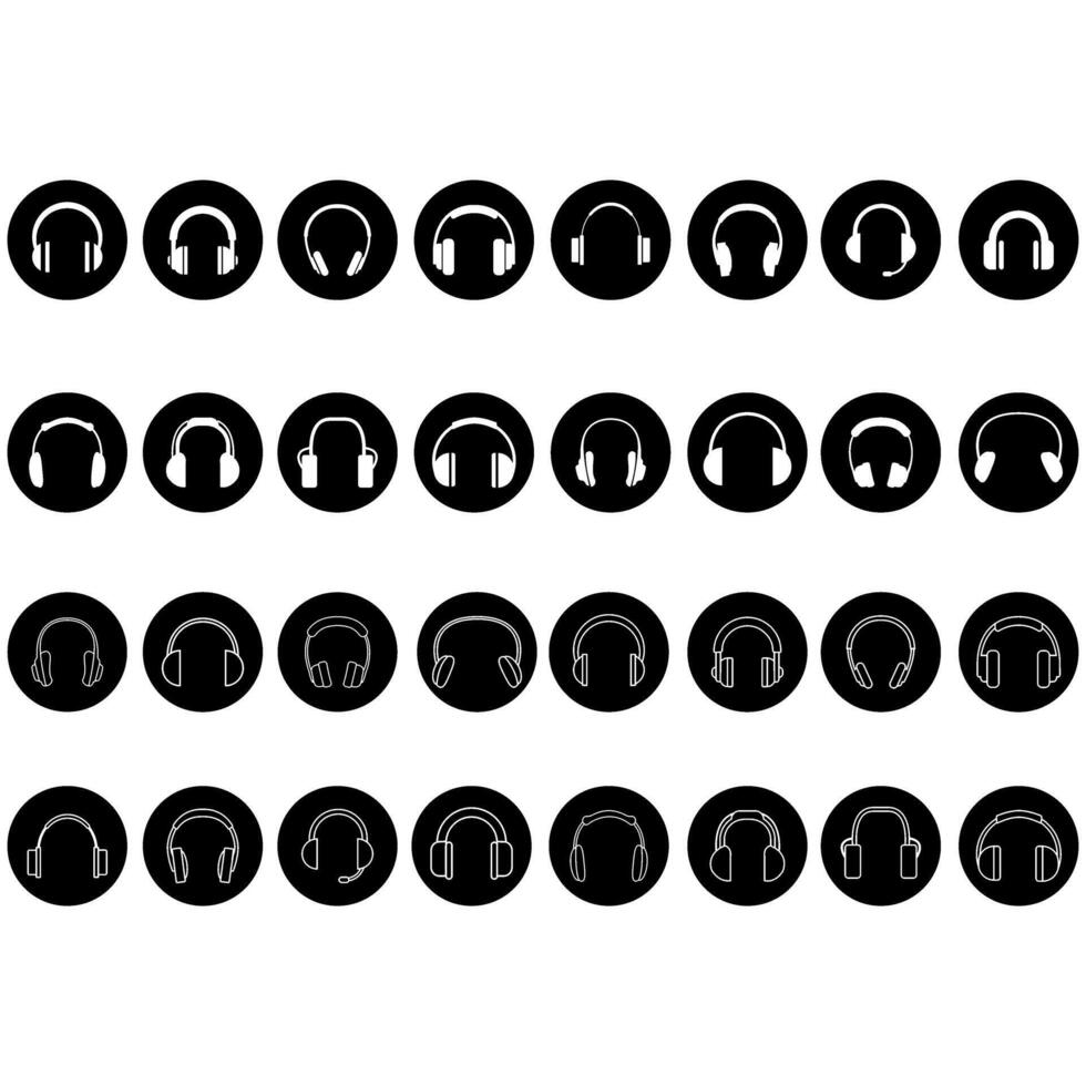 Headphone icon set. earbuds illustration sign collection. customer service symbol. call center logo. vector