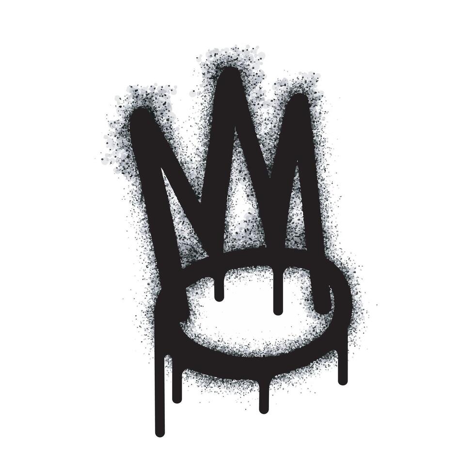 Spray Paint Graffiti Crown, sprayed icon crown isolated on white