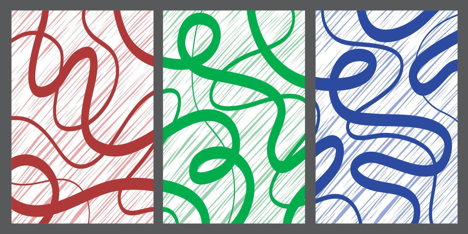 Set of stylish templates with organic abstract shapes and lines in nude colors. Pastel background in minimalist style. Contemporary art. vector