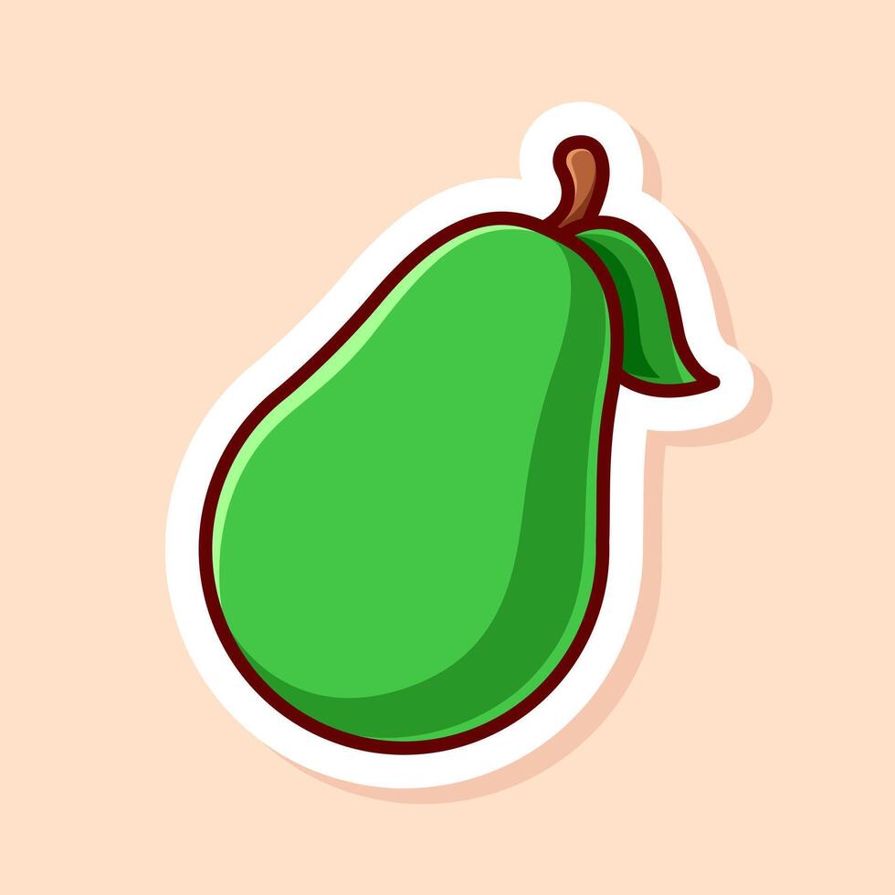 cute cartoon of green single avocado isolated vector