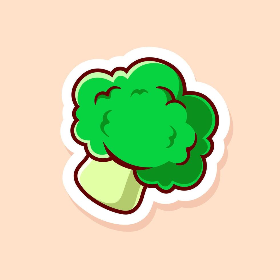 cute cartoon of green single broccoli isolated vector