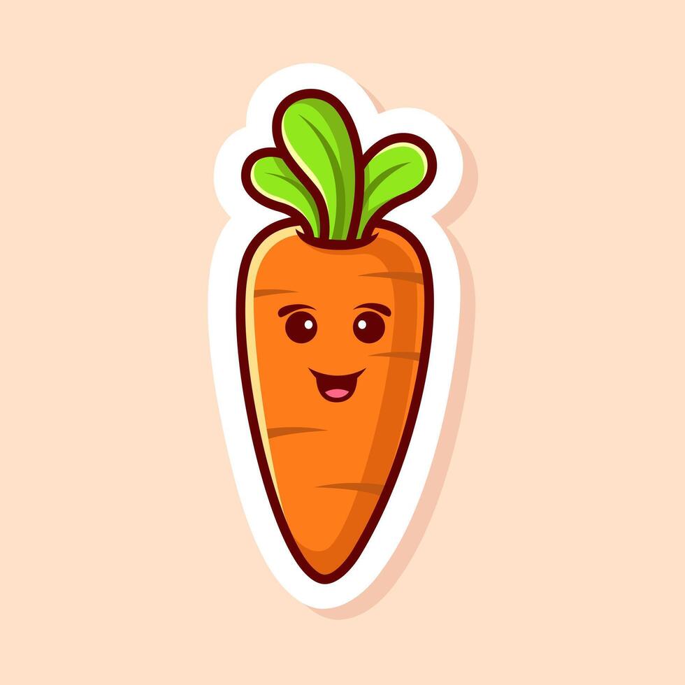 cute cartoon of carrot character isolated vector