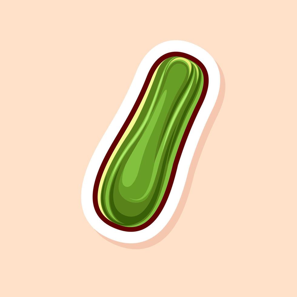 cute cartoon of green single cucumber isolated vector