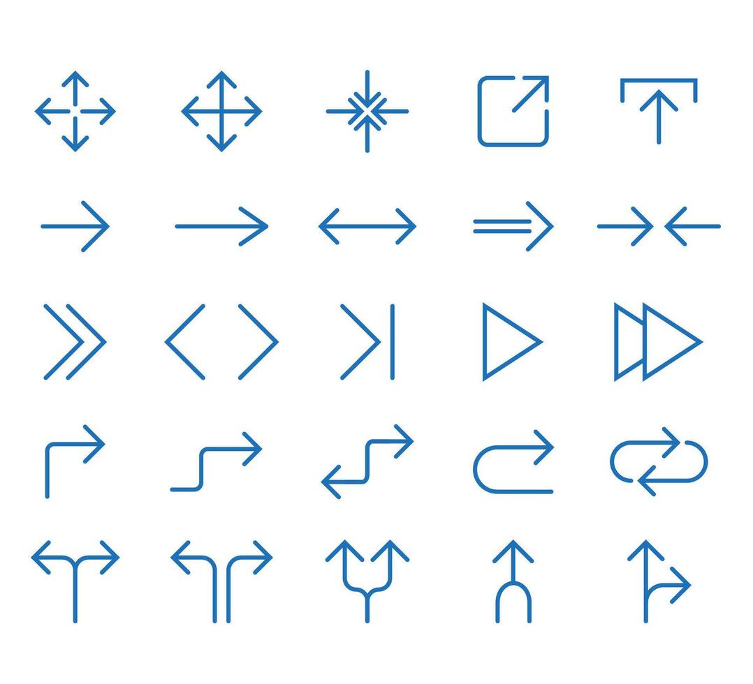 Line Arrow icon set. illustration, flat design vector