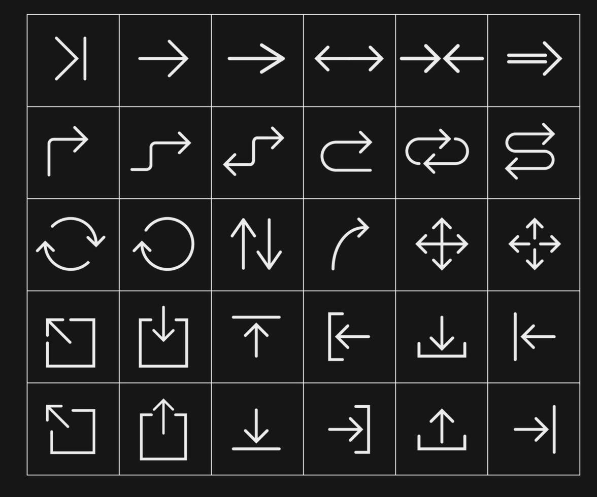 Line Arrow icon set. illustration, flat design vector