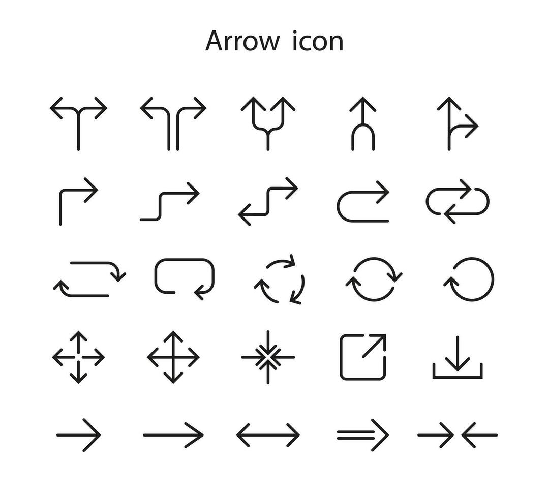 Line Arrow icon set. illustration, flat design vector