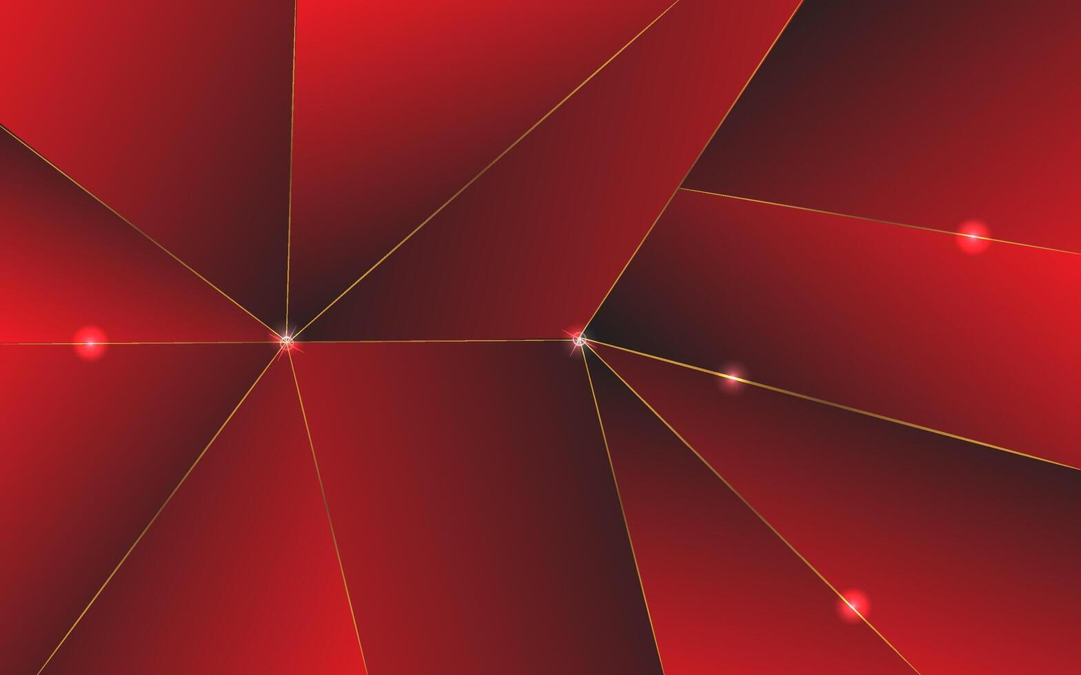 dark polygonal background red gold lines. eps 10 vector
