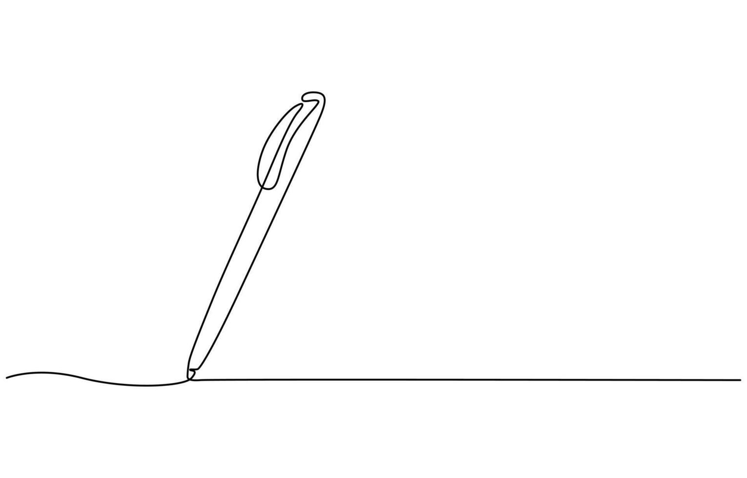 One continuous line drawing of pen Pencil symbol of study and education concept in simple linear style, vector