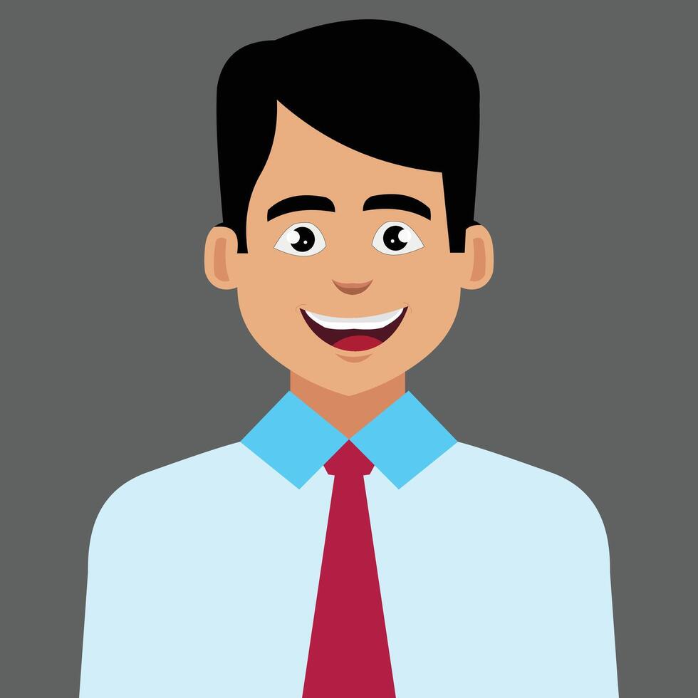 illustration of man wearing formal clothes with a smiling smile vector