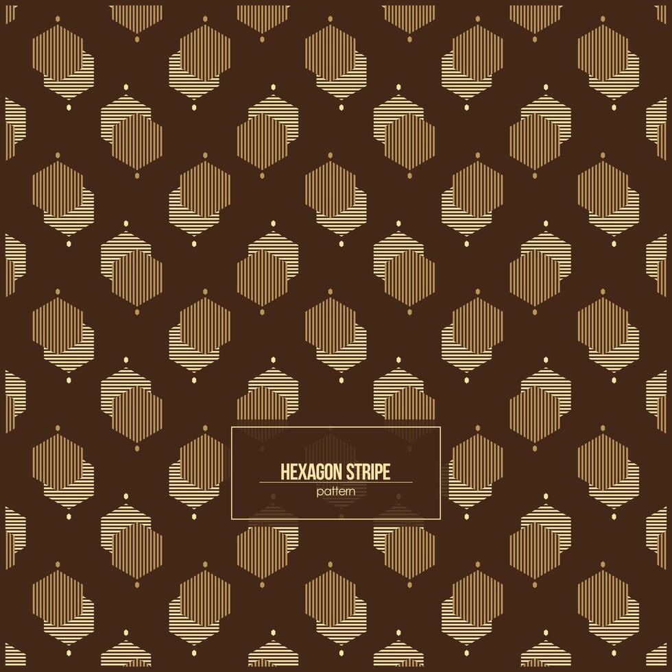 hexagon pattern with stripe style and dark brown background vector