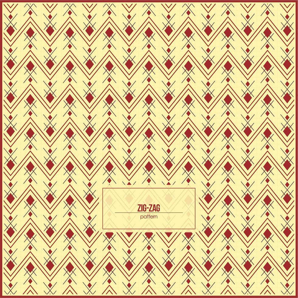 unique zig-zag pattern with rhombus ornaments vector